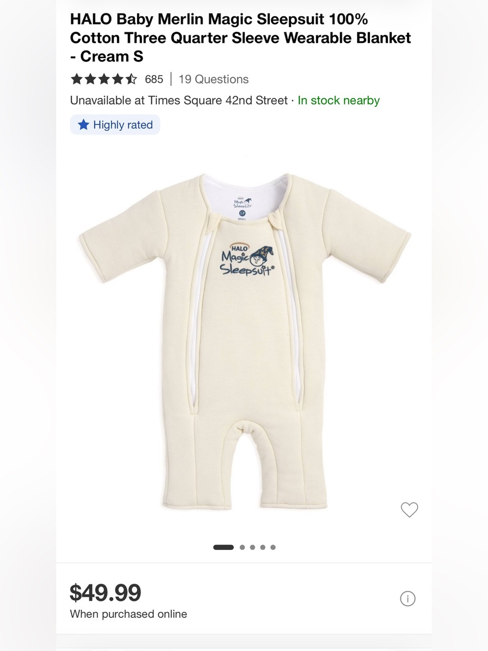 Merlin Magic Sleepsuit - Picture 3 of 3